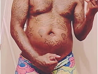 Fat cock black dude blows his load before meeting with sugar mama