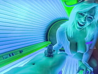 PervTeen &ndash_ Sneaky Sex at Tanning Salon with Chubby Busty Teen