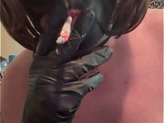 CD Nikki nipple clamped gimp and smoking