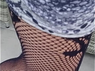 a walk in my garden in my new nylons