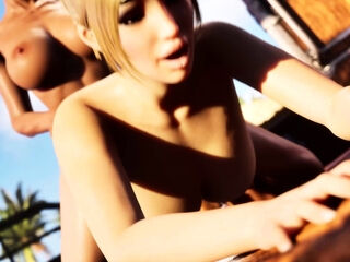 Hardcore sex in the castle in 3d