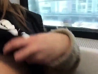 Public Train Masturbation With Amateur Teen