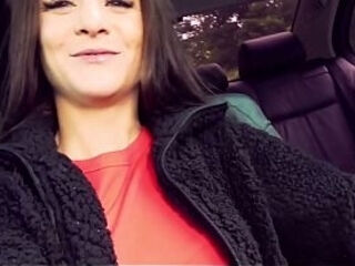 Super Risky &amp_ Naughty Car Sex: Hot Brunette Babe