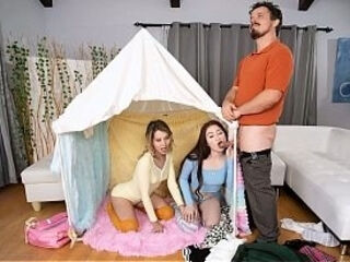 Slutty Bestie Learns the Freeuse Rules and Sucks Stepdad'_s Dick on the First Night