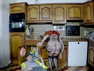 Brillitte Marilyn and Terry Kemaco in Chubby Redhead Mexican MILF&rsquo_s Kitchen Fuckfest