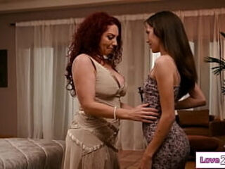 Milf stepmom is facesitted and rims small tits stepdaughter