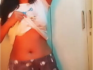 Hip and navel dance in indian t shirt