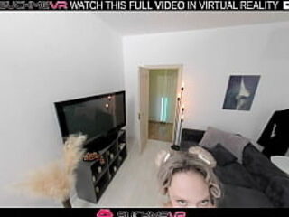 Hot sexy blonde Lilith Liber fucks a horny guy,in VR.