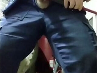 This construction worker'_s cock is so hard that he can only jerk it off with work tools!