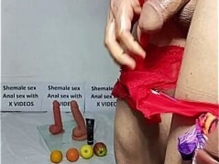 Iraqi Arab shemale, fucked my asshole and mouth with a dildo and masturbated.