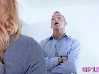 Wanton redhead first timer Lucy Foxx caresses fat beef bayonet