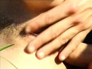 Brunette teen outdoor pov