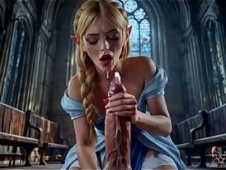 I took this royal bitch, Princess Zelda, ripped off her corset dress and completely broke her pride by roughly shoving my cock deep into her balls [AI