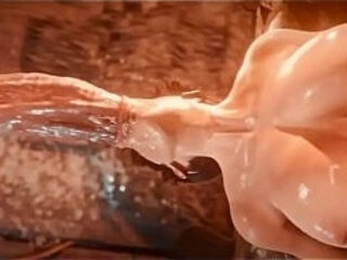 Lara Croft gets pussy fucked and filled with cum