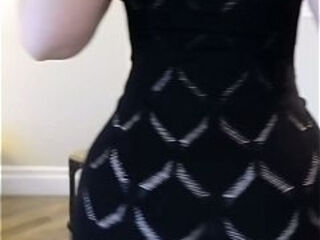 natural thick woman wearing a see through dress with nothing under