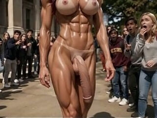 Futanari Sorority Hazing Party - Plus Futa public nudity and public cumshots (AI Generated)