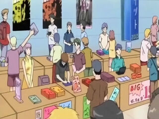 Wide eyed anime teen sucking dick