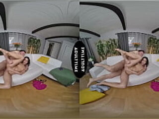 UP CLOSE VR - You Watch Your Neighbor Enjoy Your Hot Girlfriend Vanessa Sky&#039_s Pussy - CUCKOLD POV