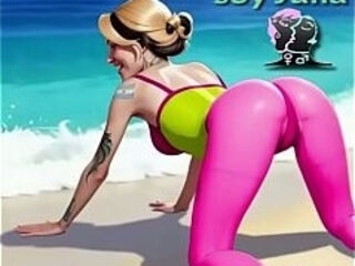 Chica menea trasero