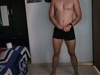 Nude Fit Guy Shadow Boxing Gets Rock Hard &ndash_ Jerks Thick Cock to Massive Cumshot