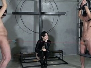 Japanese Mistress Nana Slave Nipples and Dicks Tug of War