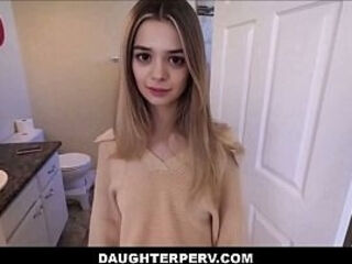 Cute Blonde Tiny Teen Step Daughter Seduced Her Big Dick Step Dad Because She Wanted To Go Out POV