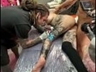 Raw Tattoo Session - Hard Anal While Getting Inked