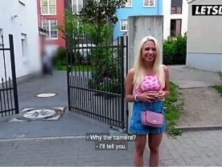 Busty Blonde Picked Up on the Street... Two Guys Talk Her Into the Van for a Wild Ride