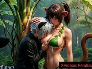 Donguri Breastfeeding From a Wild Anime Monkey Milf in Japanese Jungle - Hentai A.I.