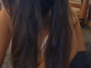 Sweet teen with ponytails and huge boobs wearing stockings has sensual fuck with her bf