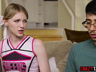 A shy guy Diego Perez fucks petite and hot popular cheerleader Melody Marks