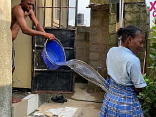 (MDX) Amateur school girl fucked outdoors after her school uniform was splashed and wet. 4k