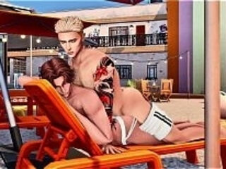 Hot Lifeguard Fucks Alpha Chad by the Pool (Sims Gay Porn)