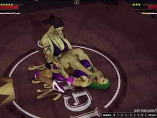 Jennifer Walters VS Urga (Naked Fighter 3D)