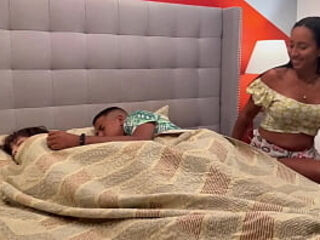 Fucking a college girl next to my wife, English captions