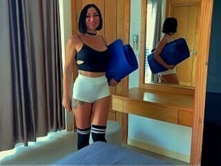 Morning Yoga Stretch Turns Into Hot Morning Sex &ndash_ He Fucks Her Doggy &amp_ Cums On Her Belly Part 1