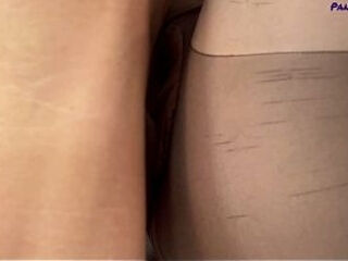 Stacy Fort Wearing Black Pantyhose Has Sex and Gets Facial