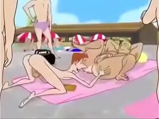 Dando rabo na praia