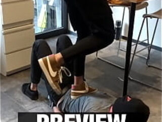 Trampling and jumping in Nike Blazer