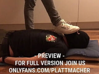 Master trampling on the slave in his reebok classics :-D