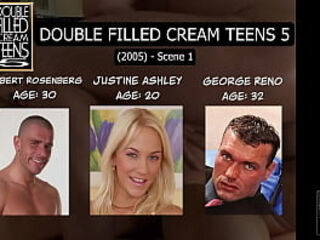 Double Filled Cream Teens 5 (2005) - Scene 1 (Justine Ashley) [AI Enhance]