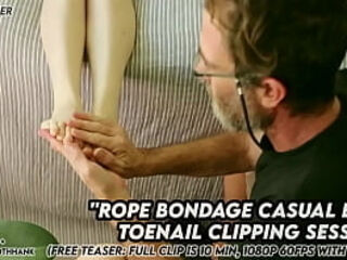 Rope Bondage Casual BDSM Toenail Clipping Session