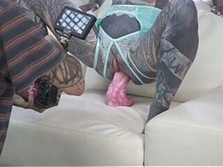 Behind the Scene Tattooed Girl ANAL Fuck and Big Toys