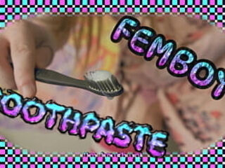 4k | Femboy cums onto toothbrush TOOTHPASTE! (Teaser)