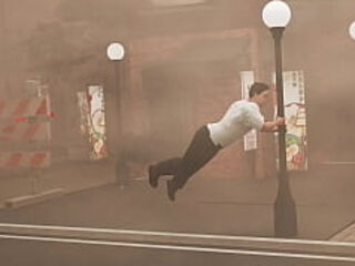 Wind blows off weatherman&rsquo_s clothes