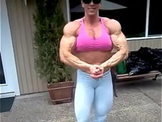 Blonde muscle girl HULK