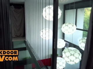 Gorgeous Kira Thorn gives footjob before ass fuck