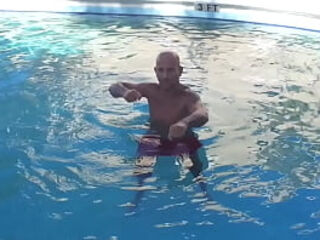 IN POOL SHADOW BOXING