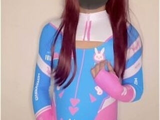 dva femboy cosplayer with electric shock toy