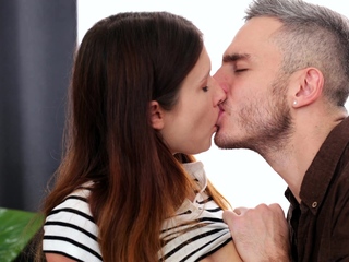 A busty babe excited by masturbation pounced on her friend